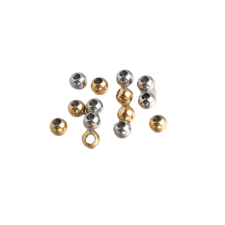 2mm Hole Stainless Steel Round Cross Ball DIY Jewelry Making Beads Unique Plated Accessories Children's Parties Anniversaries