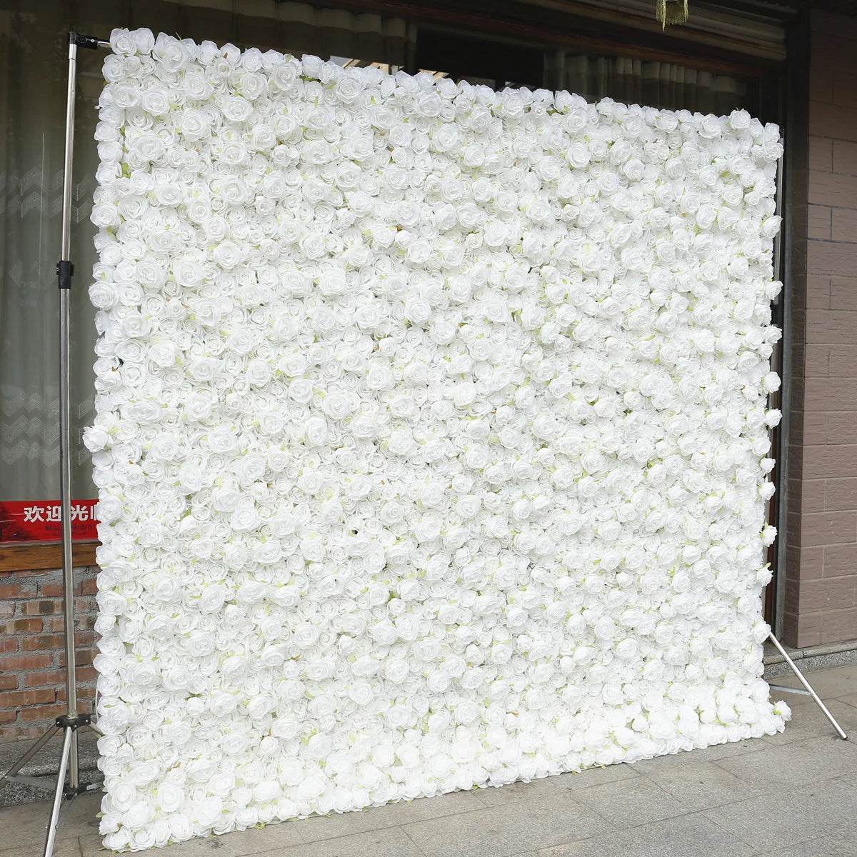 White Rose Flower Wall 5D Artificial Flower Wall Background Flower Panel Wedding Supplies Background Decoration