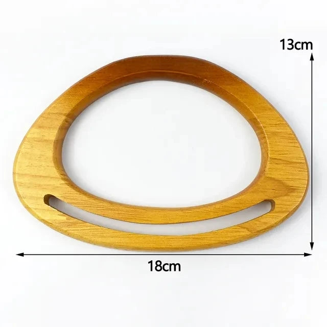 Deepeel BS688 Bag Accessories Retro D Ring Handle Frame Wallet Natural Wooden Bag Handles