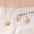 Wholesale Fashionable Colorful Acrylic Gold Plated Butterfly Necklace Earring Set Butterfly Pendant Jewelry Sets