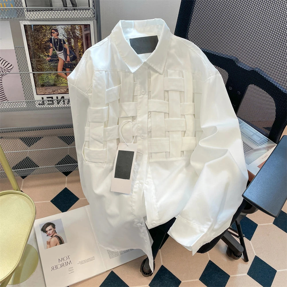 Boutique Wholesale 2025 Spring New Fashion Lapel Casual Loose Long Sleeved Temperament Women's Shirt