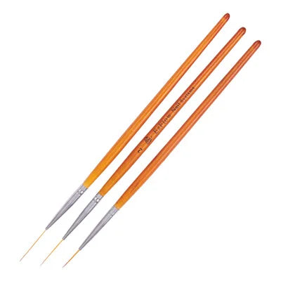 NP283 3Pcs/Set Wooden Handle Nail Drawing Lines Stripe Flower Painting Brush Pen for Nail Tool MegaBDM