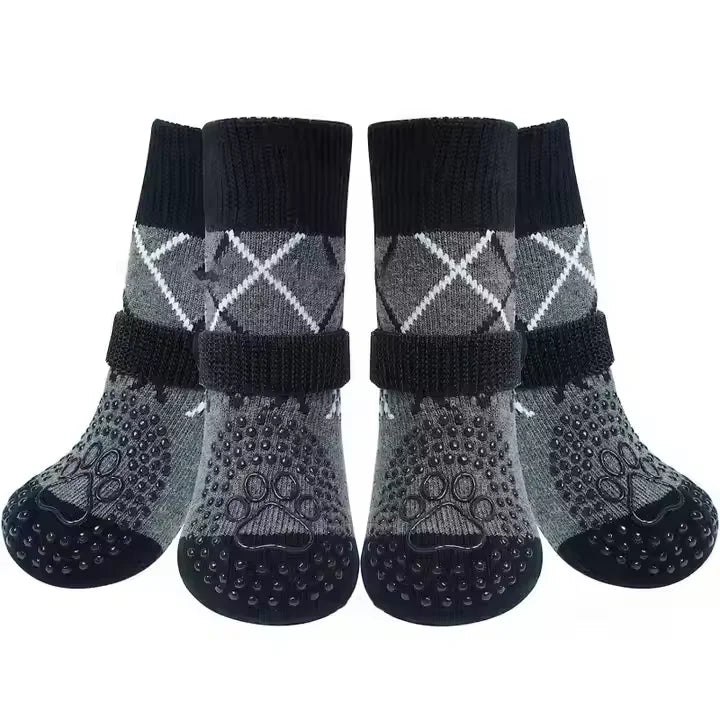 2024 New Arrival Pet Puppy Dog Socks Cotton Anti Slip Knitted Warm Shoes Sock Dog Skid
