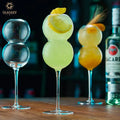 Hand Blown High Borosilicate Gourd Shaped Goblet Cocktail Glass Stemware Champagne Glass Customization