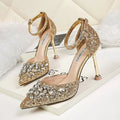 Wedding Bridal Shoes High Heels Sandals for Women Bling Sequin Rhinestones Stiletto Heel Shoes Ladies Elegant Luxury Party Shoes