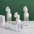 100ml 120ml 150ml 200ml 250ml Plastic Mousse Foam Pump Bottles Empty Refillable with Silicone Brush Cap for Makeup or Cosmetics