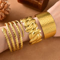 Global Fashion Aficionados 18K Gold Plated Stainless Steel Bangles Mix Luxury and Style Perfectly