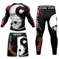 4 Pieces Cody Lundin Men Exercise Sportswear Jiu Jitsu BJJ Rashguard Set Compression Shirt+pants Running Training Kits