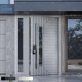 China Yohome Custom Entrance Security Doors Residential Front Doors for Houses Exterior Aluminum Pivot Door