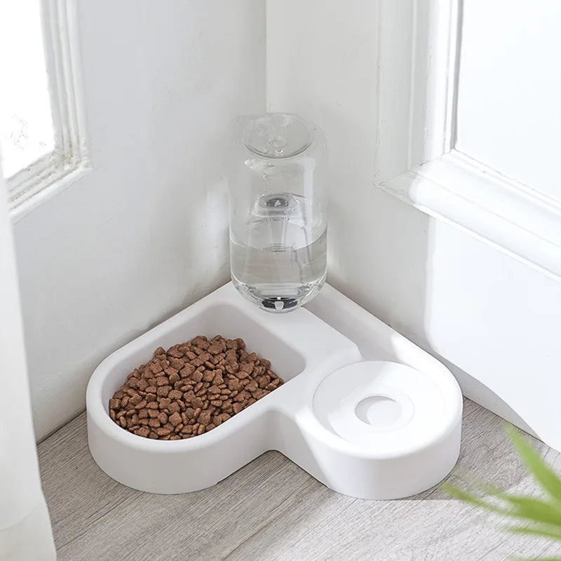 Dual Automatic Dog & Cat Food Drinker Pet Bowl Dispenser for Outdoor Travel Feeding