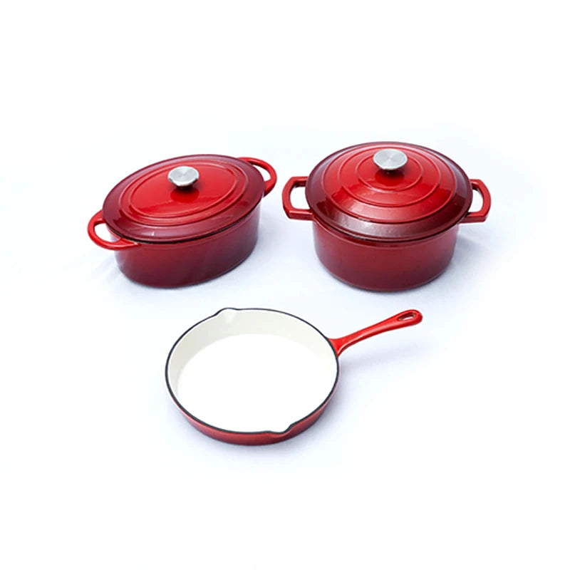 Minimalist Eco-Friendly Cast Iron Mini Casserole Pot Round Non-Stick Enamel Cooking Stockpot Durable Metal Kitchenware
