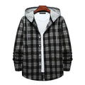 RNSHANGER New Mens Plaid Hooded Checked Shirt Autumn Classic Casual Loose Long Sleeve Shirts Harajuku Style Hoody Shirts