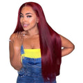 YesWigs Pre Colored Human Hair Lace Front Wig 27# 30# 99j# Factory Wholesale 13x4 Transparent Lace Wig Straight Brazilian Hair