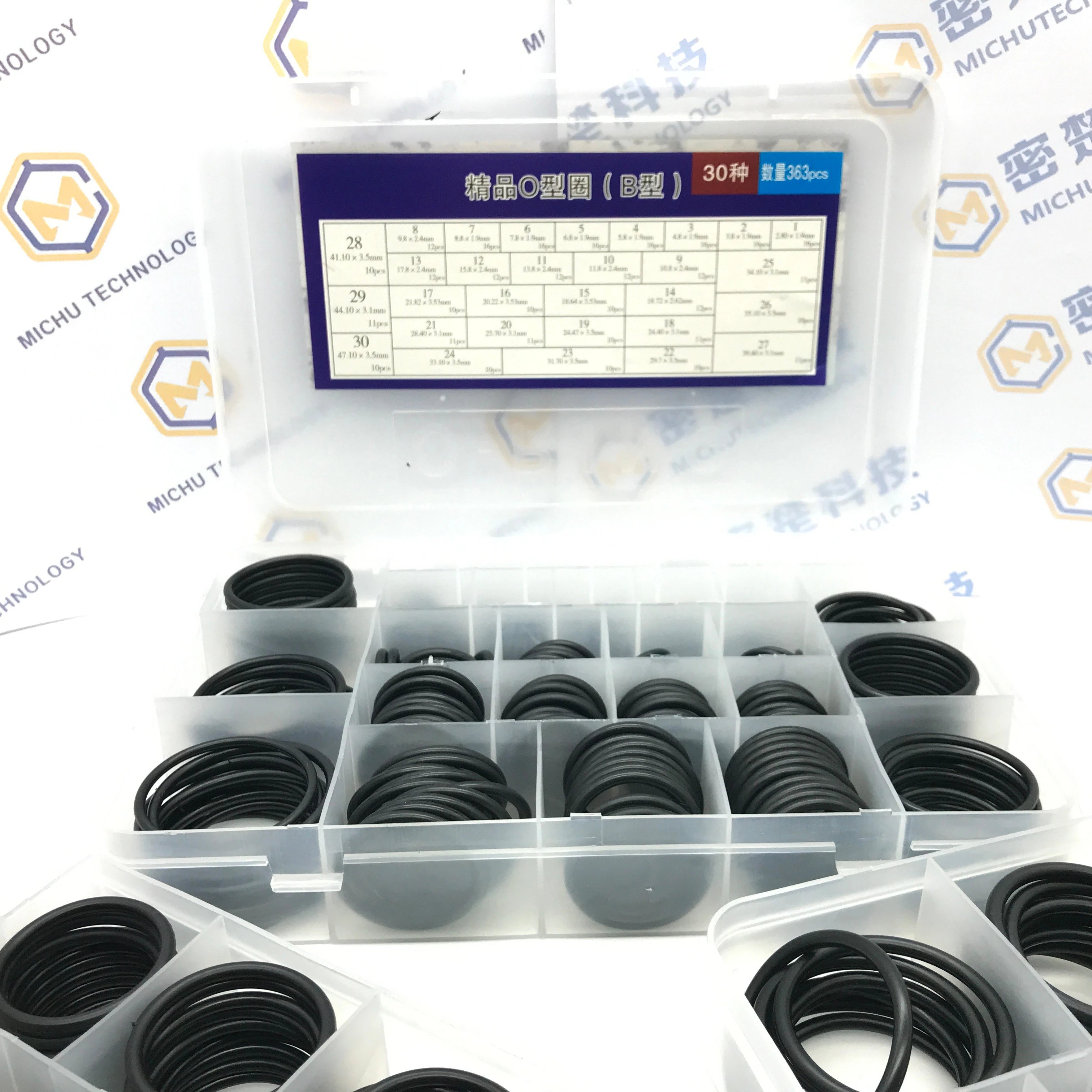 Stock Available Good Quality O Ring Box 347PCS 363PCS 366PCS NBR/FKM O Ring Series Excavator Repair Seal Kit Oil Resistance