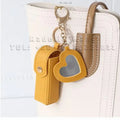 Lovely Liquid Lipstick Keychains Holder Waterproof Lip Balm Case Holder Makeup Mirror Fashionable Key Chain for Ladies Summer
