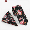 Men's Cotton Printed Floral Skinny Wedding Necktie 2.36\" Novelty Ties & Accessories for Groomsmen