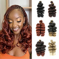 Ombre French Curl Braiding Hair 12 Inch Soft Curly Pre Stretched Loose Wave Bouncy Crochet Hair for Black Women Hair Extensions