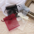 Eco-Friendly Lightweight Colorful Drawstring Bow Tie Organza Pouch Custom Logo Print 8x12cm Rectangle Cute Style for Jewelry