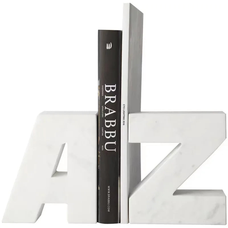 White and Black Marble Stone Bookend Home Decorative Special Gift Marble Book End Stone Bookends