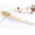 Double-sided Body Brush Long Handle Wood Bath Brush  Exfoliating Boar Bristle Lymphatic Brush Dry Body Brush