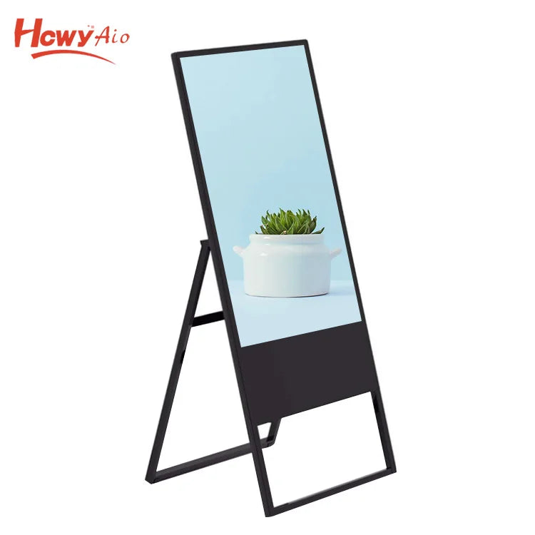 43'' Foldable Media Player Digital Signage Ad Monitor Vertical LED Screen Media Player Display