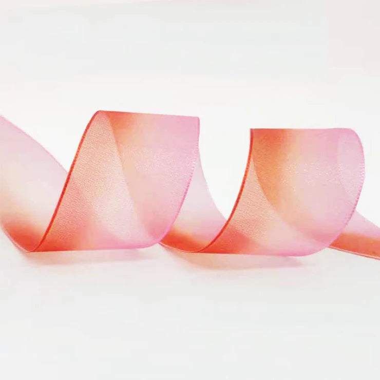 Wholesale Customized Shining Silk Holographic Printed Double Face Eco-Friendly 100% Nylon Organza Ribbon for Hair Bows