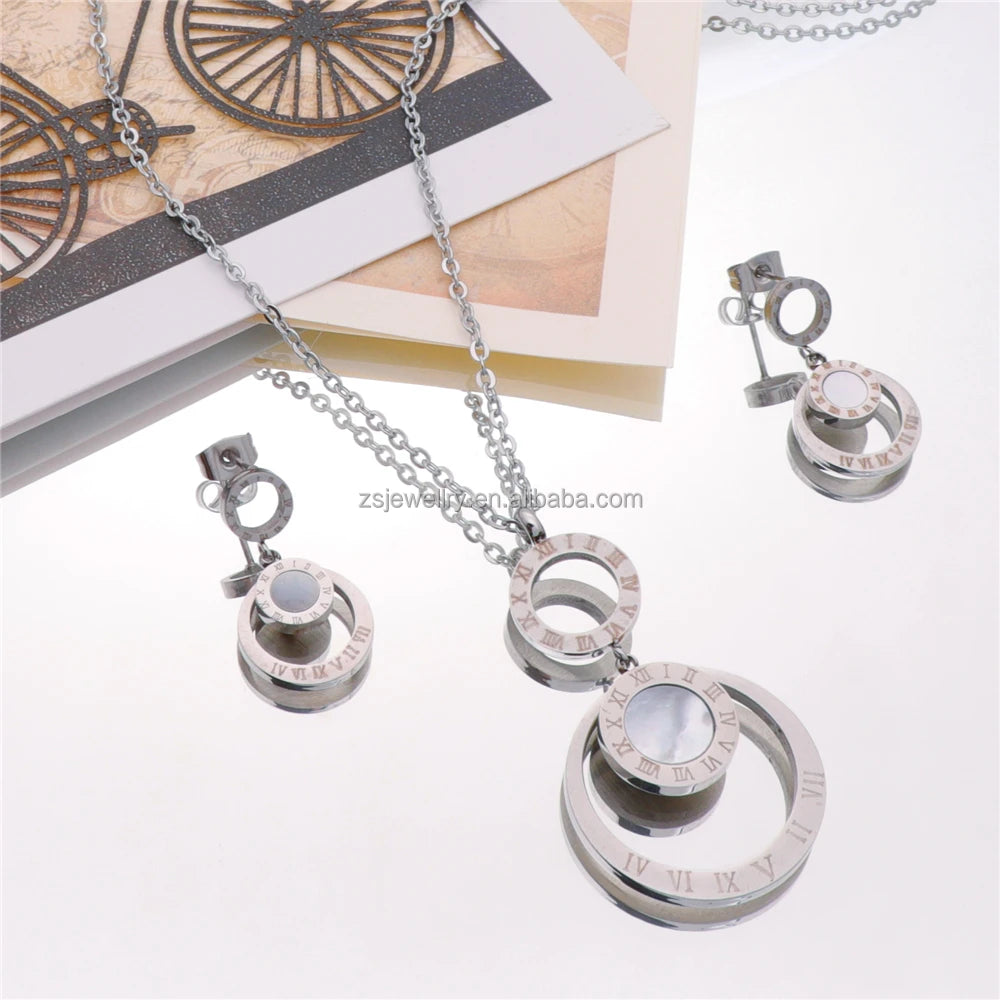 Liquidation Jewellery Women Fashion Sterling Silver Plated Jewelry Stainless Steel Girl Costume Design Sets Ciondolo E Orecchini