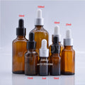 Premium Amber Glass Serum Oil Dropper Bottle Packaging 5ml 10ml 30ml 50ml Dropper Essential Oil Bottle with Black Rubber Head