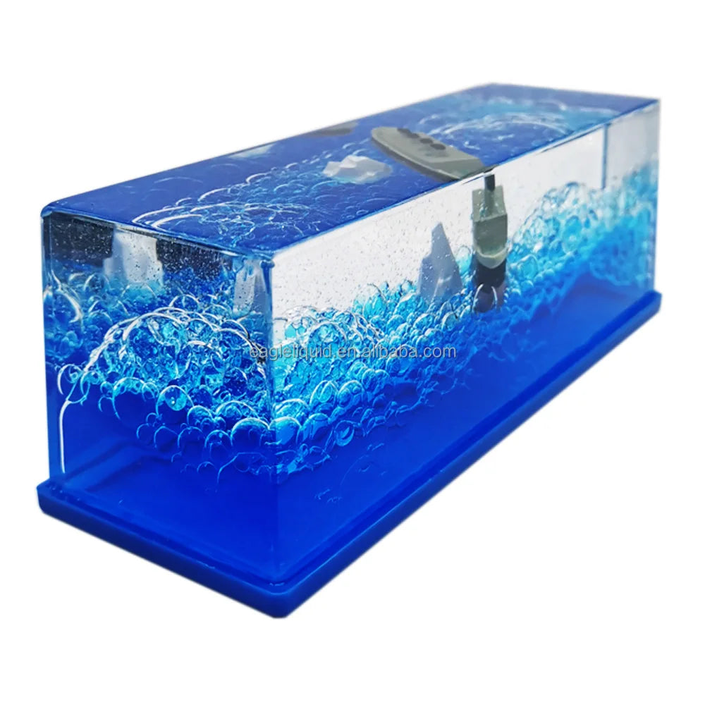 Liquid Wave Blue Water Paperweight Cruise Ship Fluid Gifts Desk Decor and Home Ornament Cruise Floating Aqua Paper Weight