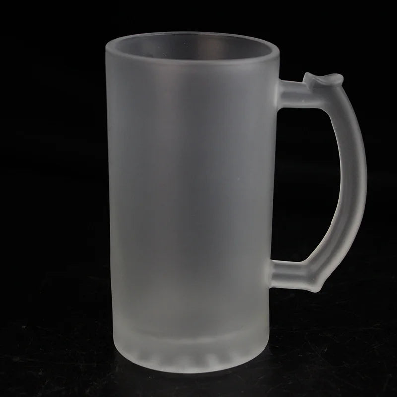 B013-2 Hot Selling Frosted Beer Mug Wine Cup Sublimation Printing Beer Mug With Handle