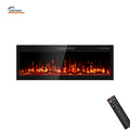 French-English Language Electric Fireplace Heater with WiFi/App/Remote/Touch LED Display Steel Construction for Hotel Garages