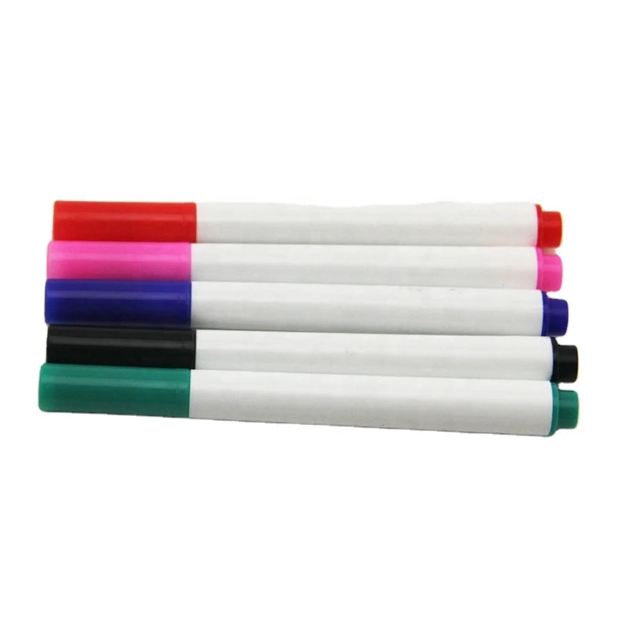 Small Quantity Friction Erasable Whiteboard Markers Mini with Dual-Sided Writing and 12 Colors