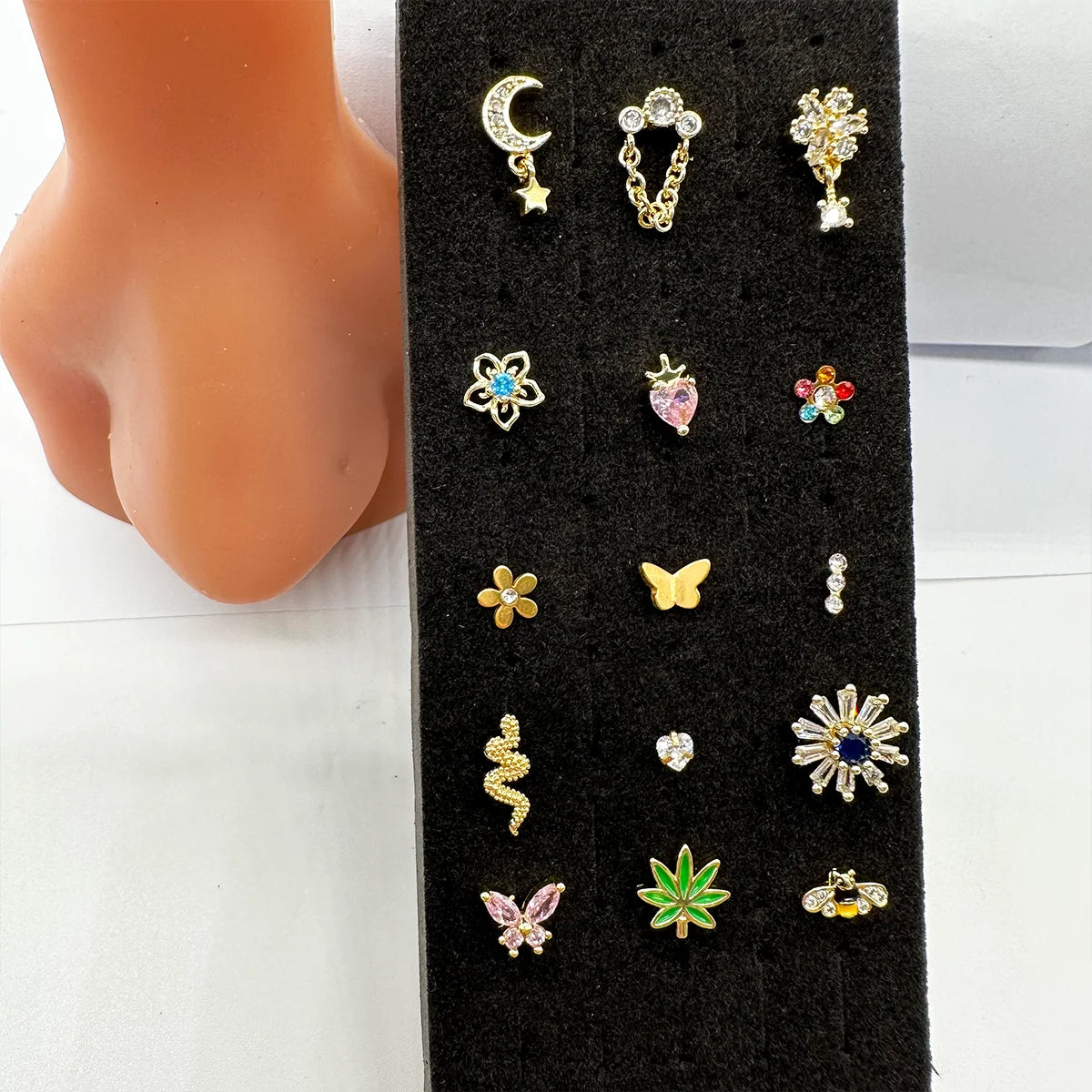 18K Gold Plated Body Piercing Jewelry for Women Stainless Steel Nose Piercings Nose Piercings