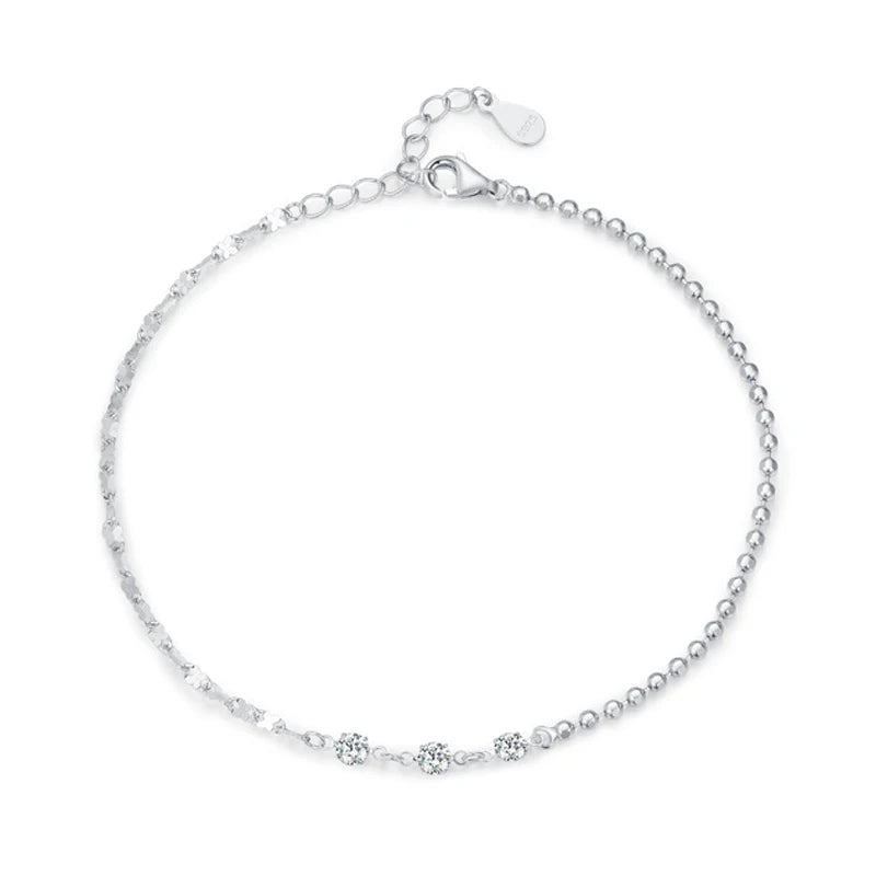 SL1689 925 Sterling Silver Classic Simple Zircon Stackable Chain Link Bracelets for Women Engagement Wedding Fine Jewelry