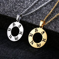 Tibetan Buddhist Mantra Om Mani Padme Hum Hollow Circle Pendant Necklace Custom Gold Letter Symbol Engraved Necklace Men Women