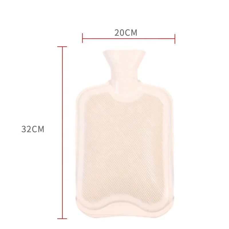 Winter Student Water-Filled Silicone Hot Water Bottle with Flannel Hand Warming by Rubber Hot Water Bottles