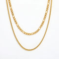 Joolim Jewelry Double-layer Figaro Chain Necklace Stainless Steel Jewelry