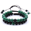 Matte Black Onyx Malachite Quartz Bracelet Stylish Healing Gemstone Jewelry for Couples and Best Friends Gift