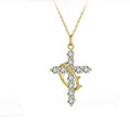 Hot Sale 5A Cubic Zirconia 925 Sterling Silver Crown Cross Pendant Necklace for Women Gifts