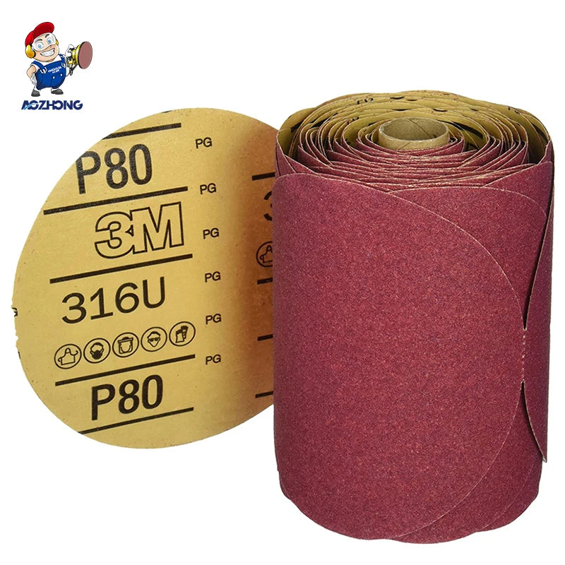 6inch PSA Gold Sanding Discs Roll 120# Sticky Back Sandpaper Roll 6' Aluminum Oxide Abrasive Disc Rolls Abrasive Manufacturer