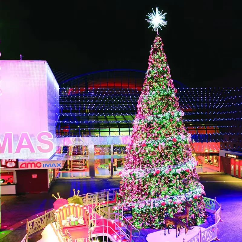 Frandwell Outdoor Waterproof Giant Illuminated Pine Christmas Tree Snowing Lighting Musical CE RoHS Certified Commercial Street