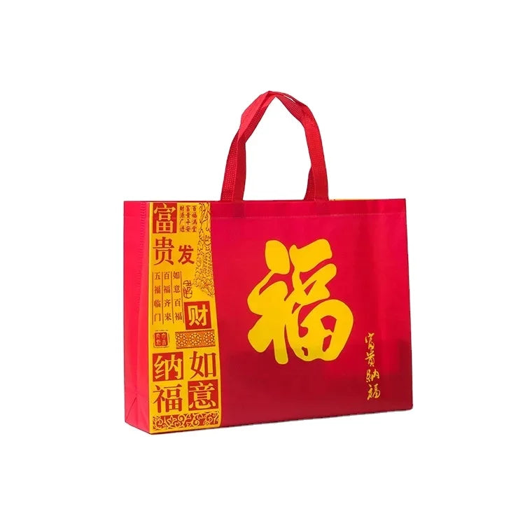 Custom Pattern Logo Printed Eco-Friendly Foldable Reusable Non-Woven Tote Shopping Bag