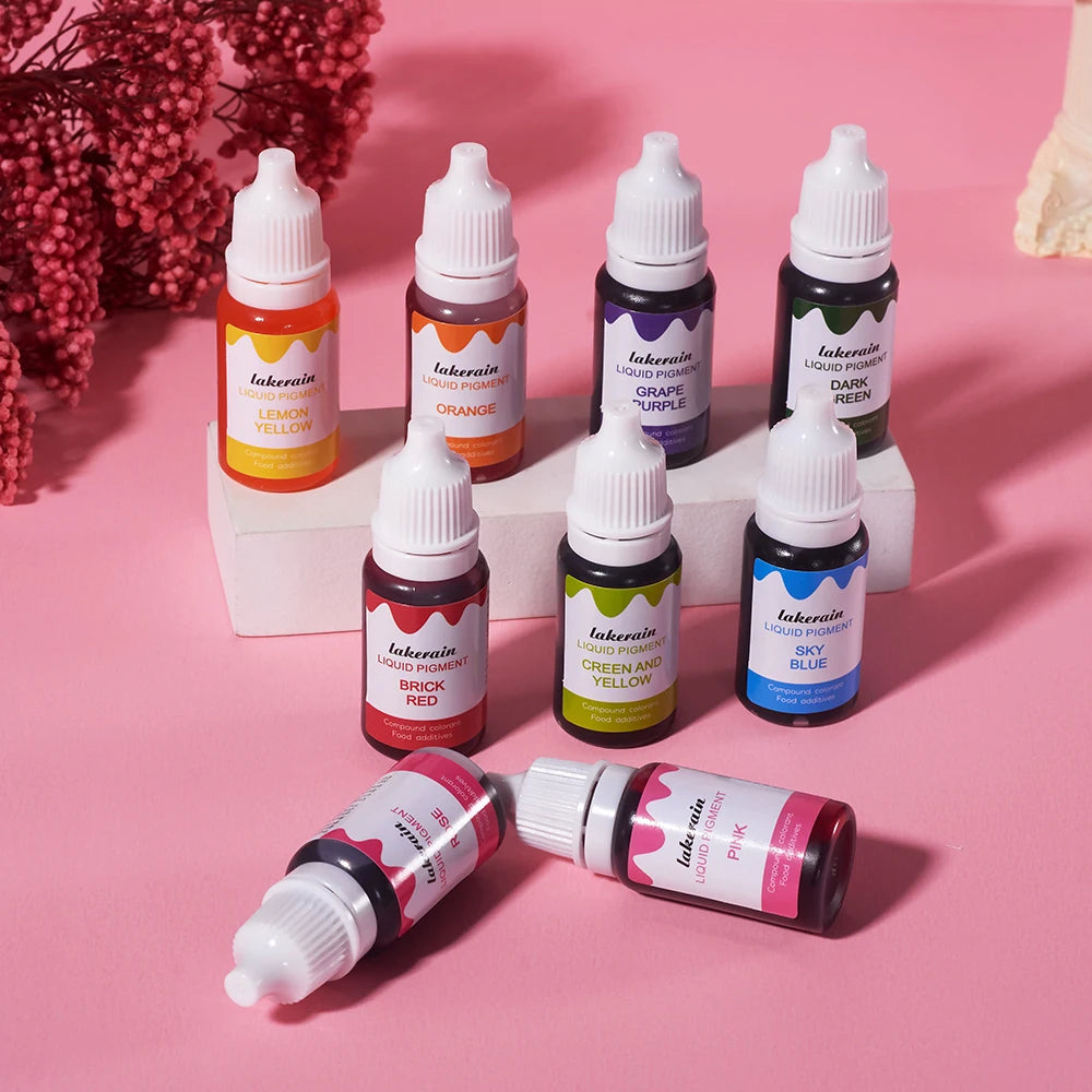 24 Colors Liquid Pigment Diffusion Pigment Handmade Epoxy Resin Pigment Liquid Dye Ink Lip Gloss Lipstick DIY Cake Candy Making