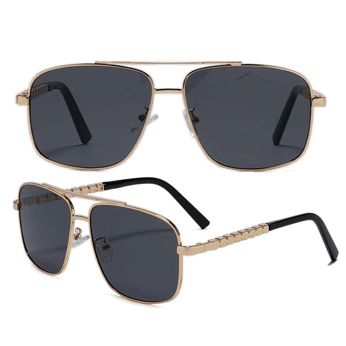 2025 Classic Retro Toad Sunglasses for Men Custom Logo Double Beam Metal Frame Polarized Lens
