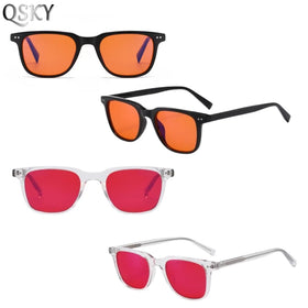 2026 New Arrival Unisex Styles Bright and Help Sleep Anti-blue Reflective Film Anti-radiation Red Oranges Lens TR90 Frame Glass