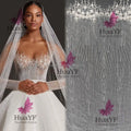 HY2488 HOT Beaded Sequined Lace Fabric  Mesh Lace With Beads Sequins for Bridal Wedding Dress