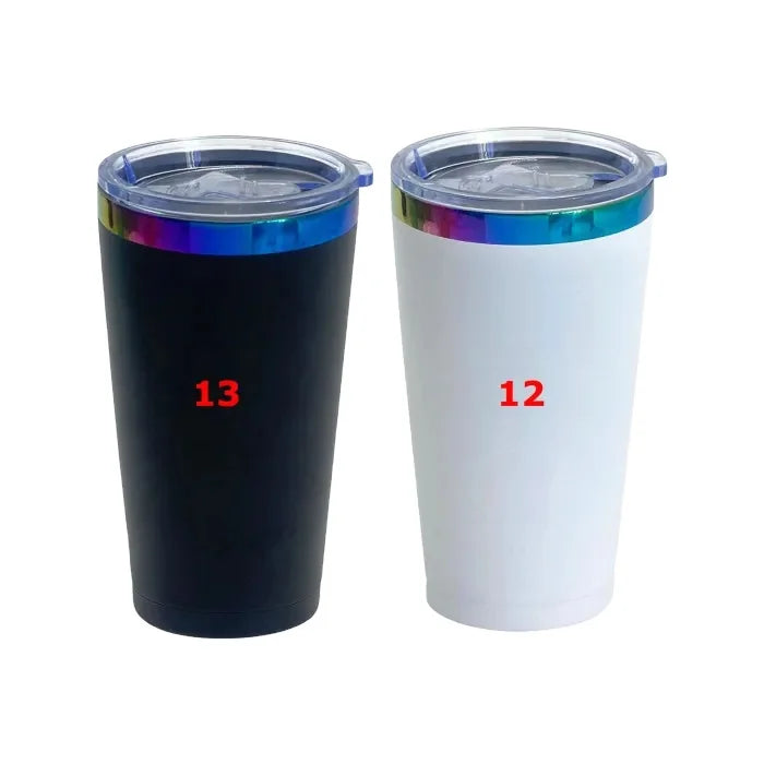 Bulk Tumbler 20oz rainbow Plated Powder Coated Vacuum Insulated Eco-Friendly Luxury Design Car Tumbler Camping Gift Cup