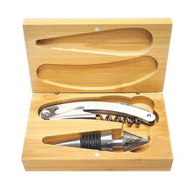 Peeler Set With Bottle Opener Fruit Knife Inside Bamboo Box Wine Bottle Opener Gift Set Wine Bottle Opener Set