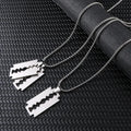 SC 2023 Wholesale Simple Multifunctional Titanium Steel Blade Pendant Necklace Long Stainless Steel Necklace for Men to My Son