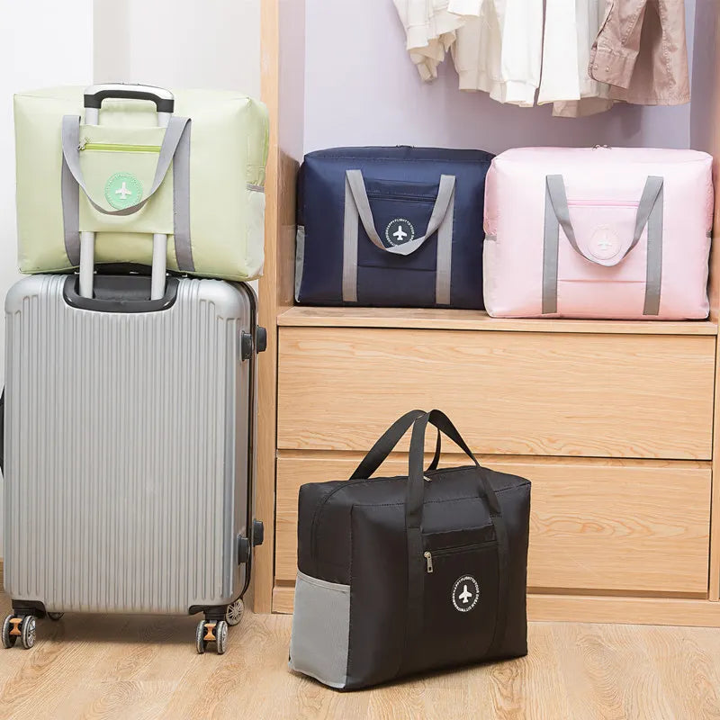 Thickened Round Label Luggage Bag Foldable Travel Bag Airplane Carry-on Moving Packing Bag Clothes Storage Pouch